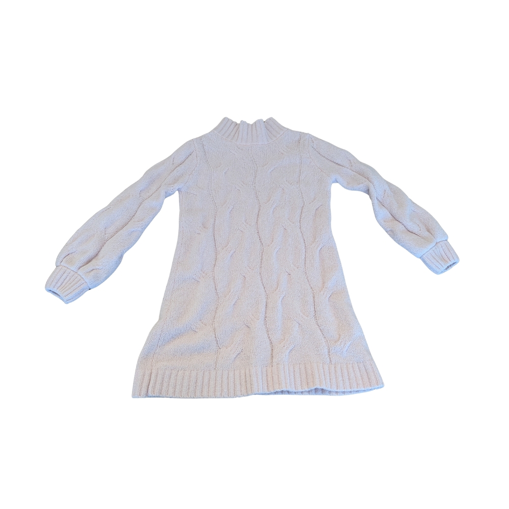 EUC Cat & Jack Girls 6 6x Small Soft Pink Cable Knit Mock Neck Dress